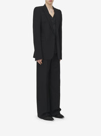 Blazer à boutonnage simple en laine - Black
