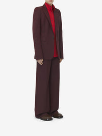 Blazer à boutonnage simple en laine - Bordeaux