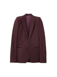 Blazer à boutonnage simple en laine - Bordeaux