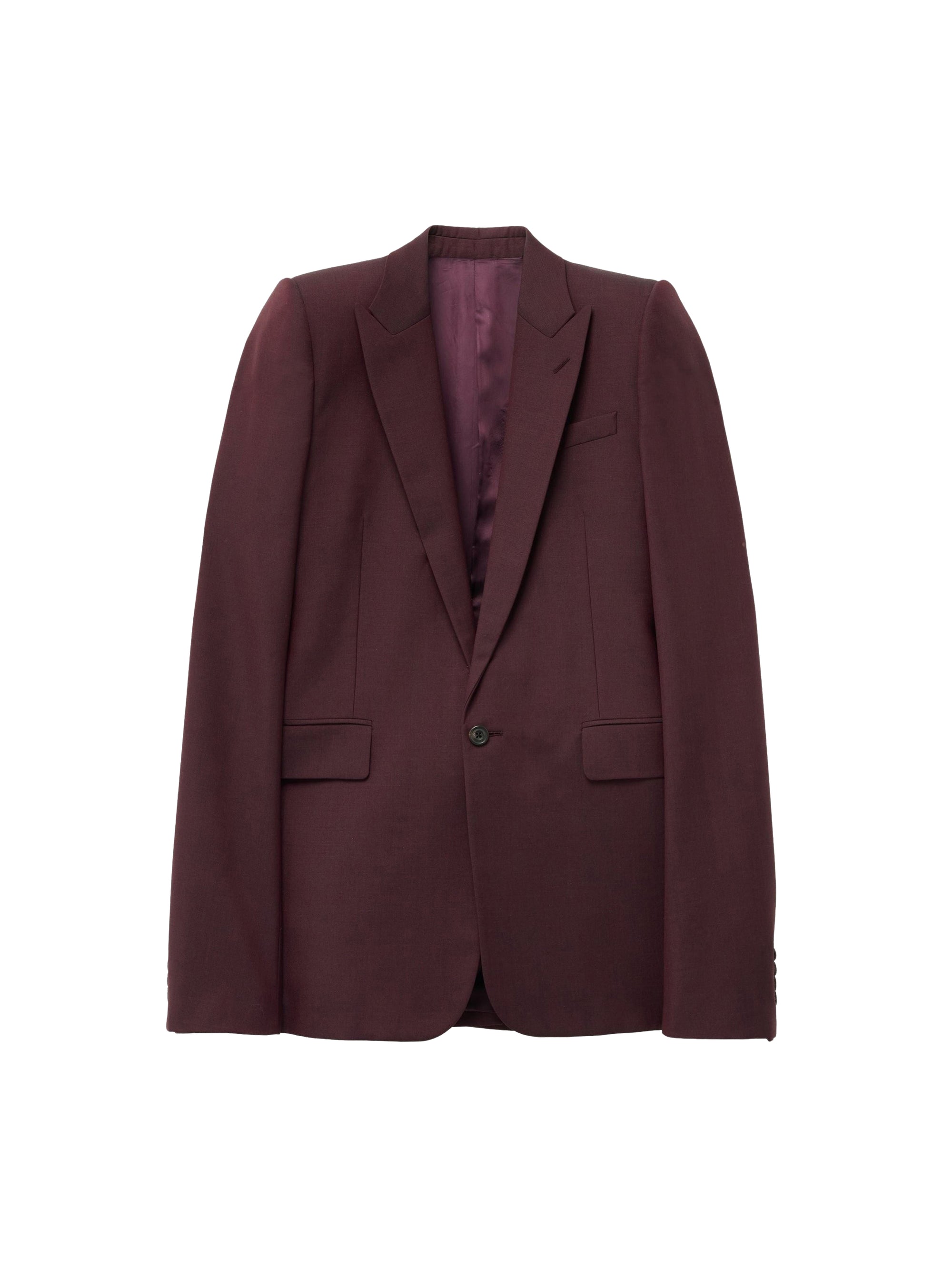 Blazer à boutonnage simple en laine - Bordeaux