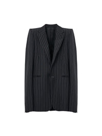 Blazer à rayures en laine - Black & White