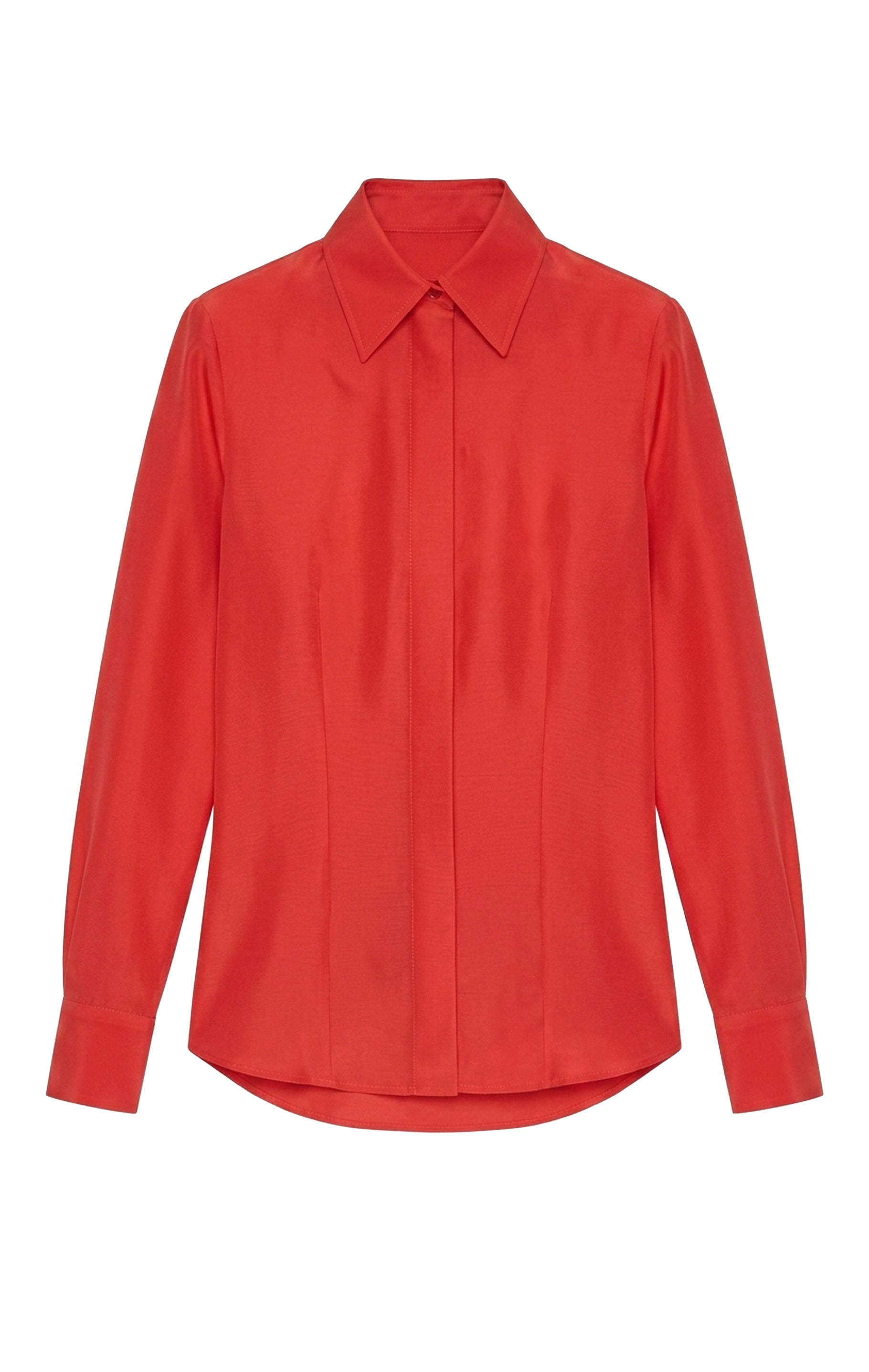 Chemise à plis en soie - Fire Red