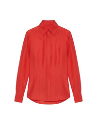 Chemise à plis en soie - Fire Red