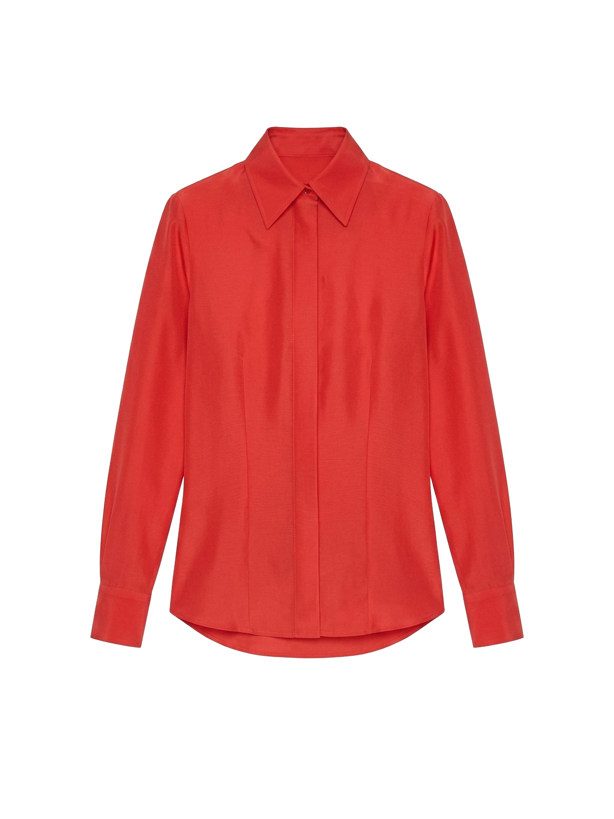 Chemise à plis en soie - Fire Red