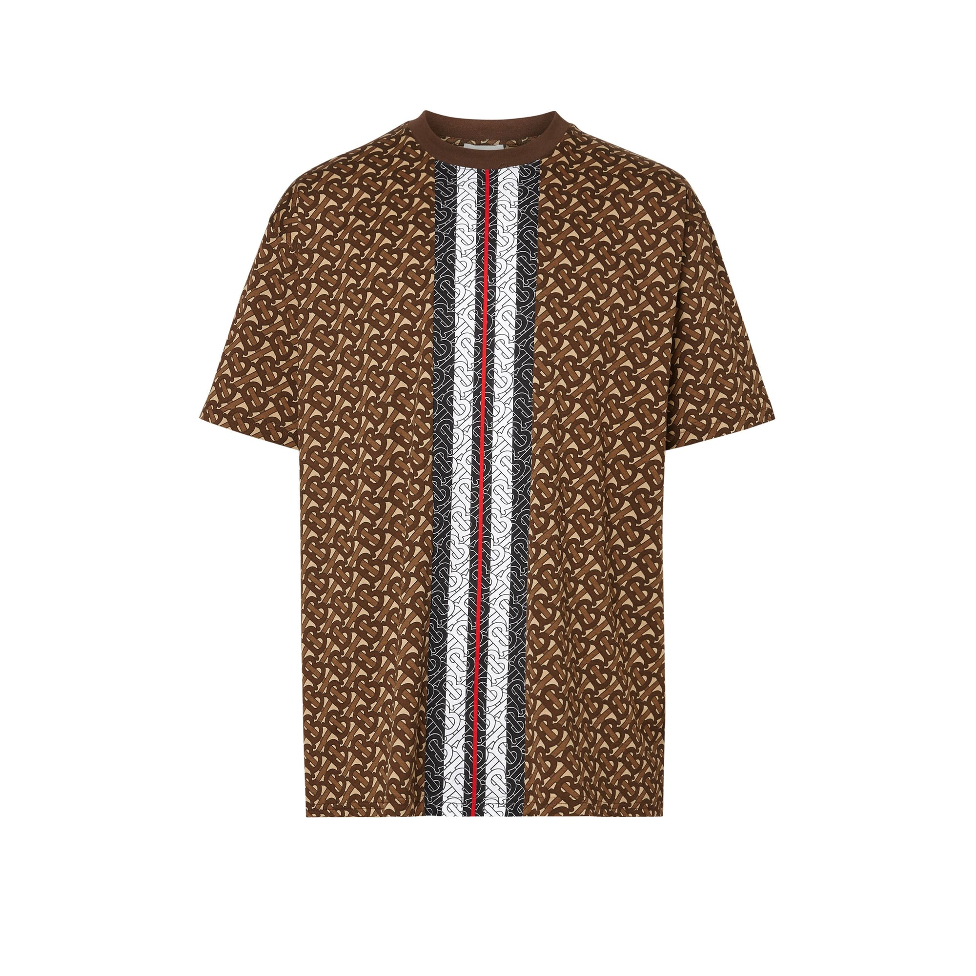 1 qty T-shirt Monogram en coton rayé - Bridle Brown