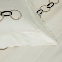 Duvet cover Links embroidery in cotton - Savage Beige & Black