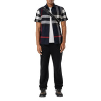 Slim-fit short-sleeved check shirt - Navy Check