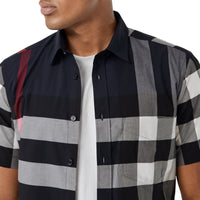 Slim-fit short-sleeved check shirt - Navy Check