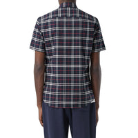 1 qty Chemise à manches courtes en coton stretch - Navy Check