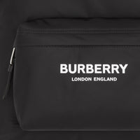 1 qty Sac à dos à logo et bordures en cuir - Black