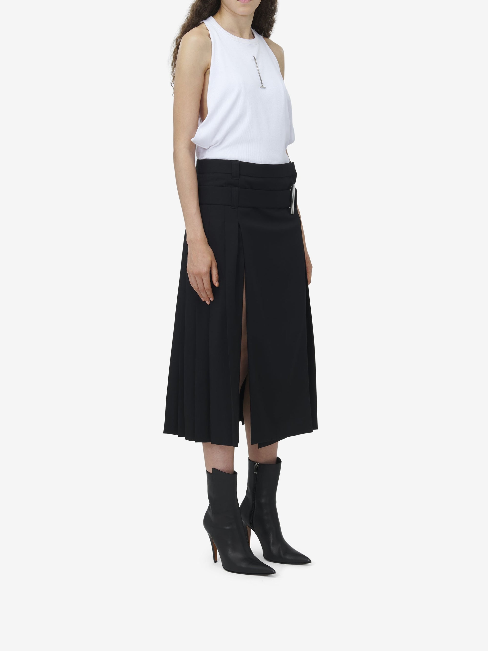 Jupe avec logo en laine - Black
