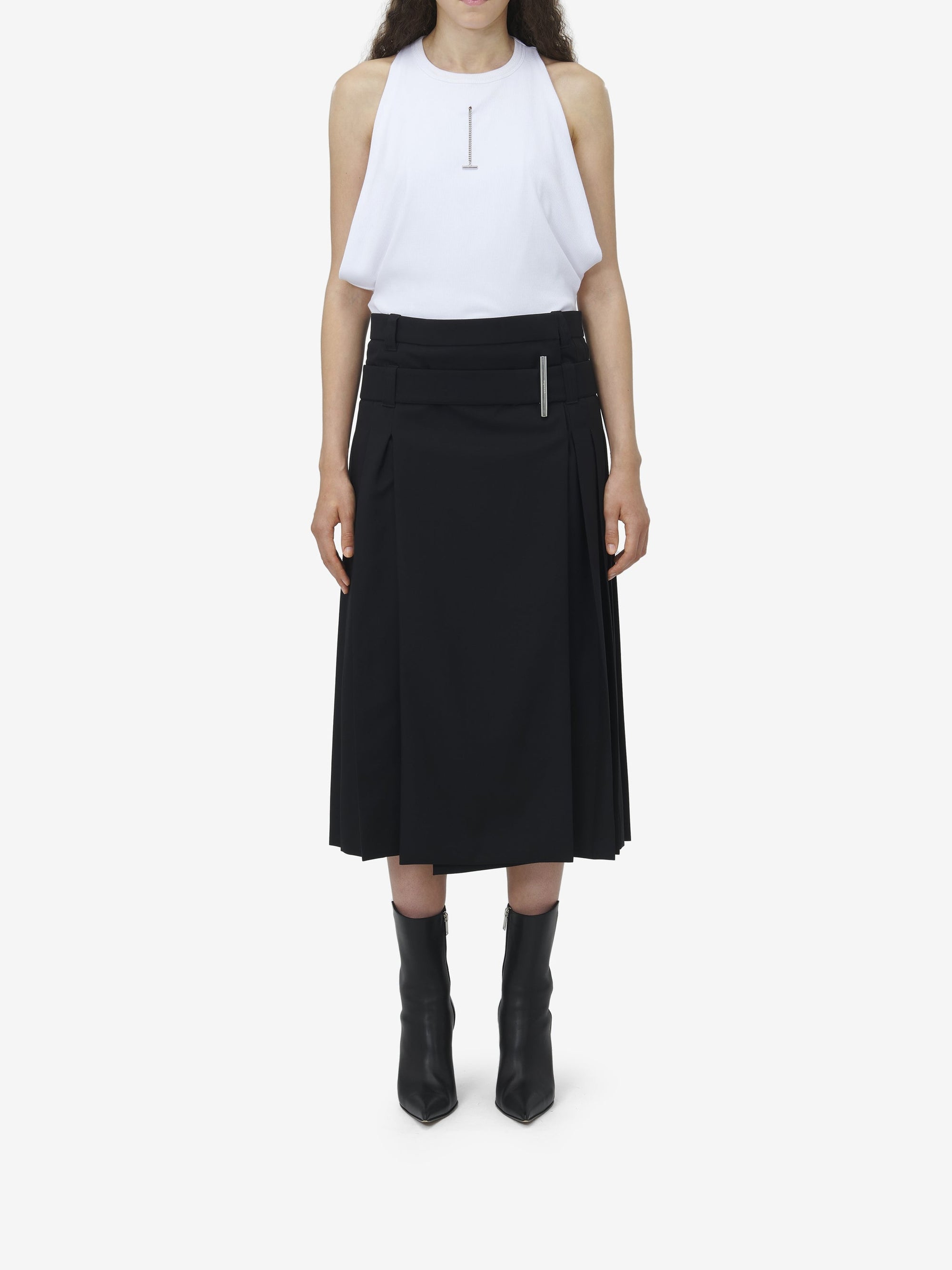 Jupe avec logo en laine - Black