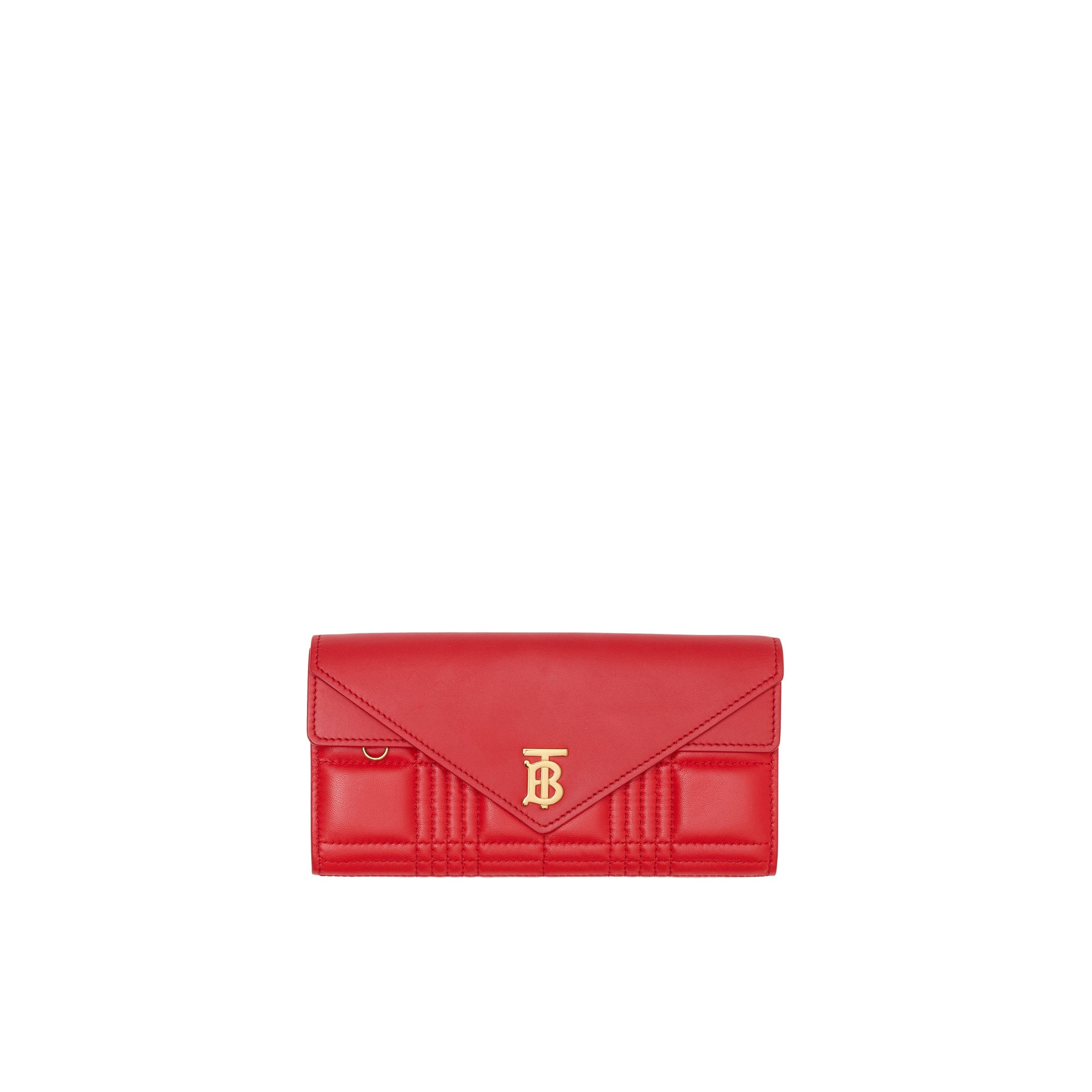 1 qty Portefeuille matelassé en cuir - Bright Red