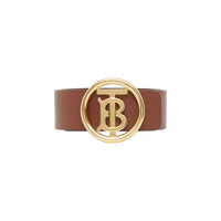 1 qty Bracelet en cuir à motif monogramme - Tan