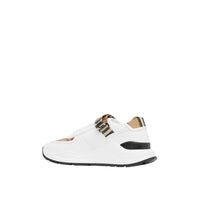 2 qty Sneakers en cuir et motif Vintage check à logo - Archive Beige & White