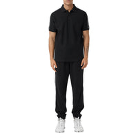 1 qty Polo en piqué en coton à bandes - Black