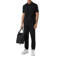 1 qty Polo en piqué en coton à bandes - Black