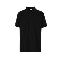 1 qty Polo en piqué en coton à bandes - Black