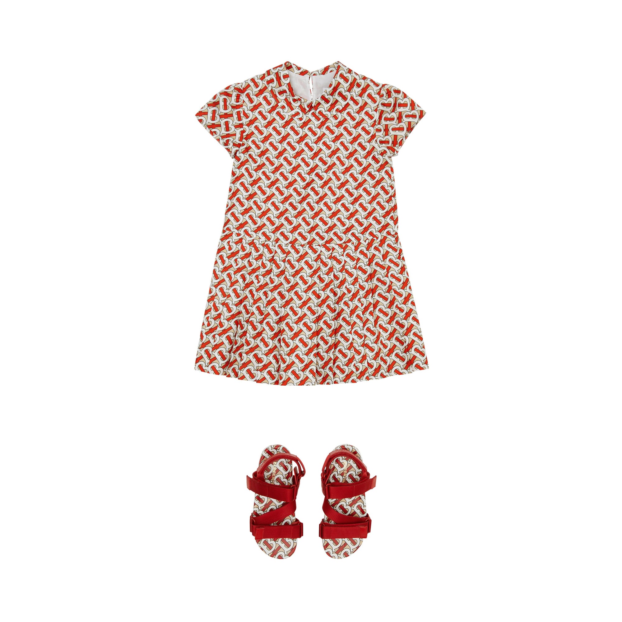 ZZNOSTOCK Robe en soie Monogram à col claudine - Vermillion Red