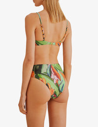 Bas de bikini taille haute Banana Foliage - Multicolore