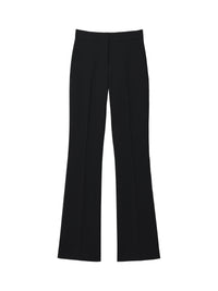 Pantalon avec fermeture éclair en laine - Black