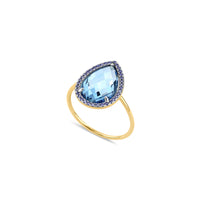 Bague Alma en or rose & Topaze - Bleu