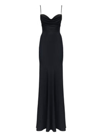 Robe drapée en soie - Black