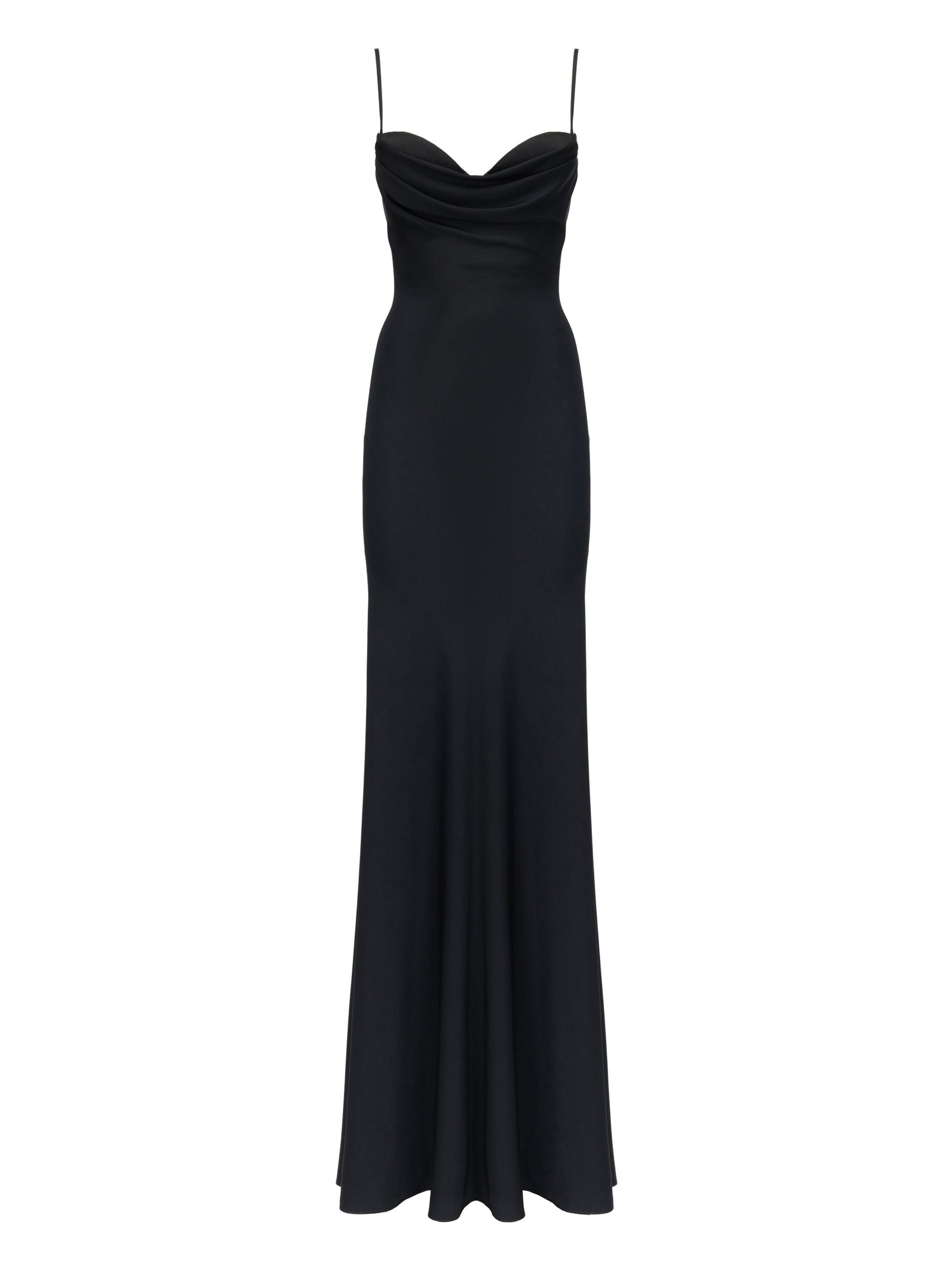 Robe drapée en soie - Black