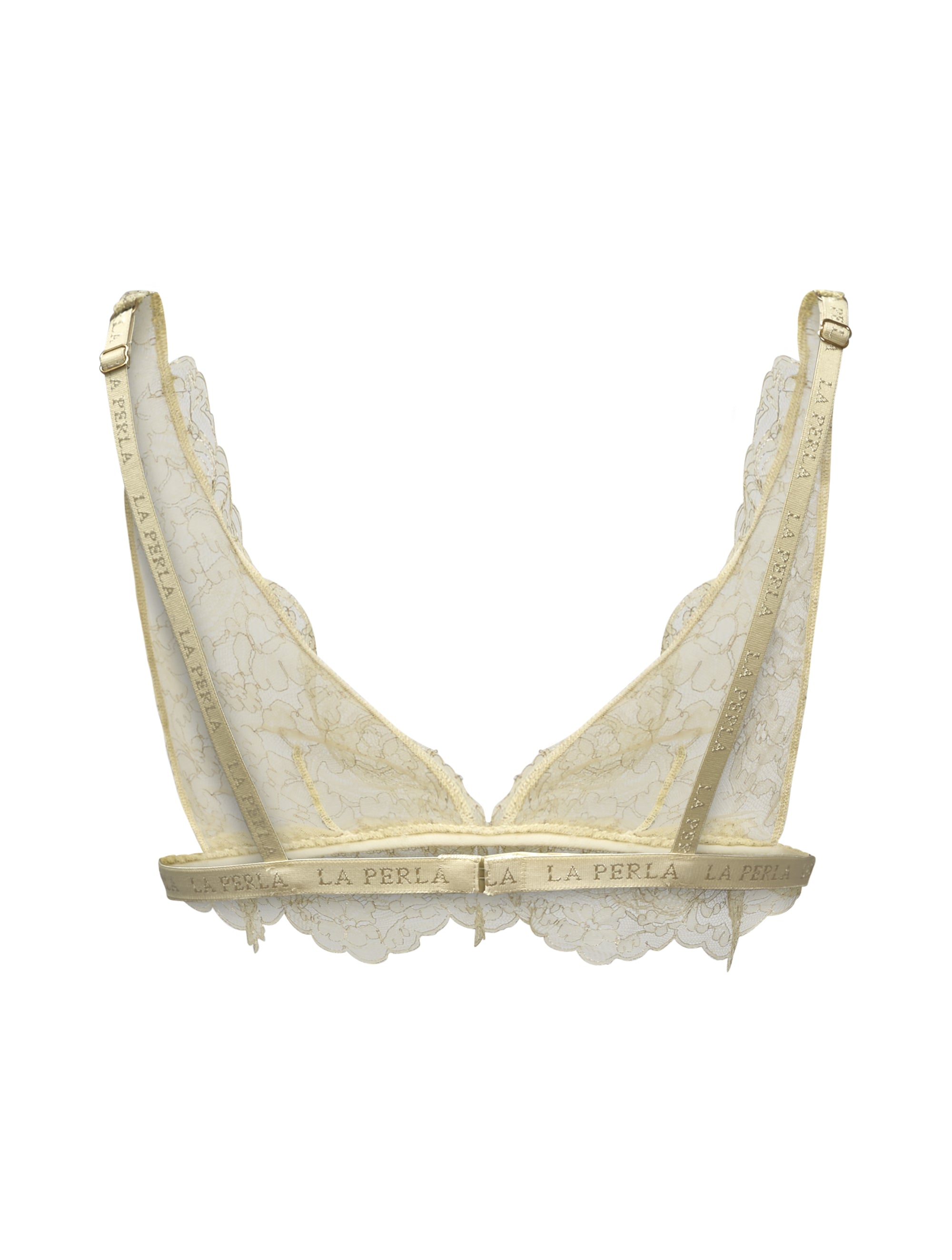 Metallic Lace triangle bra - Gold