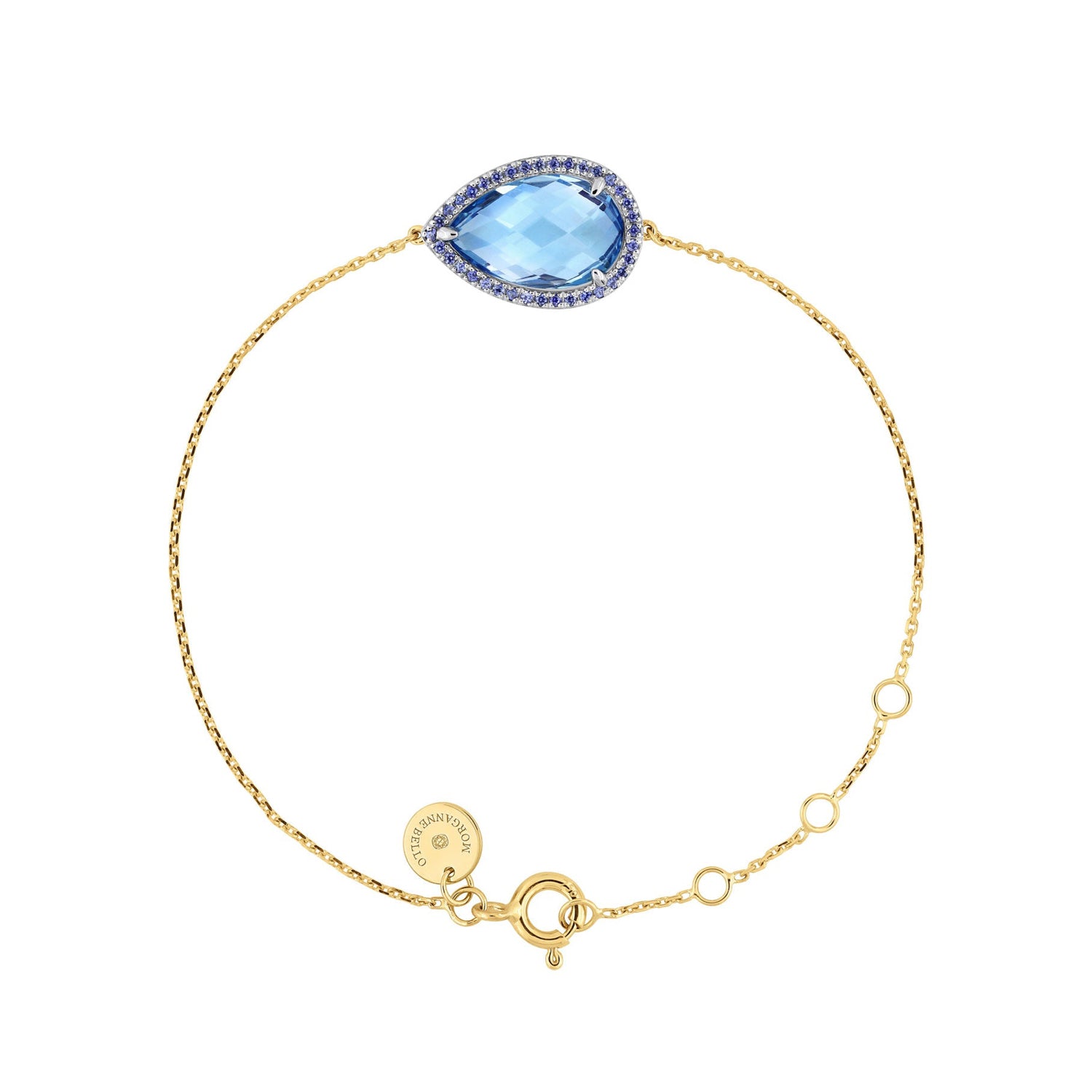 Bracelet Alma en or jaune & Topaze - Bleu