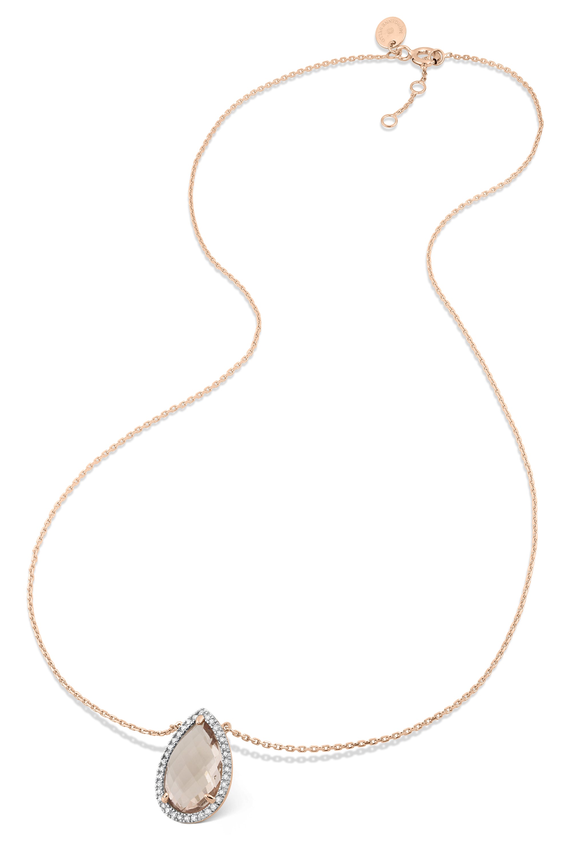 Alma Rose Gold & Morganite Necklace - Light Pink