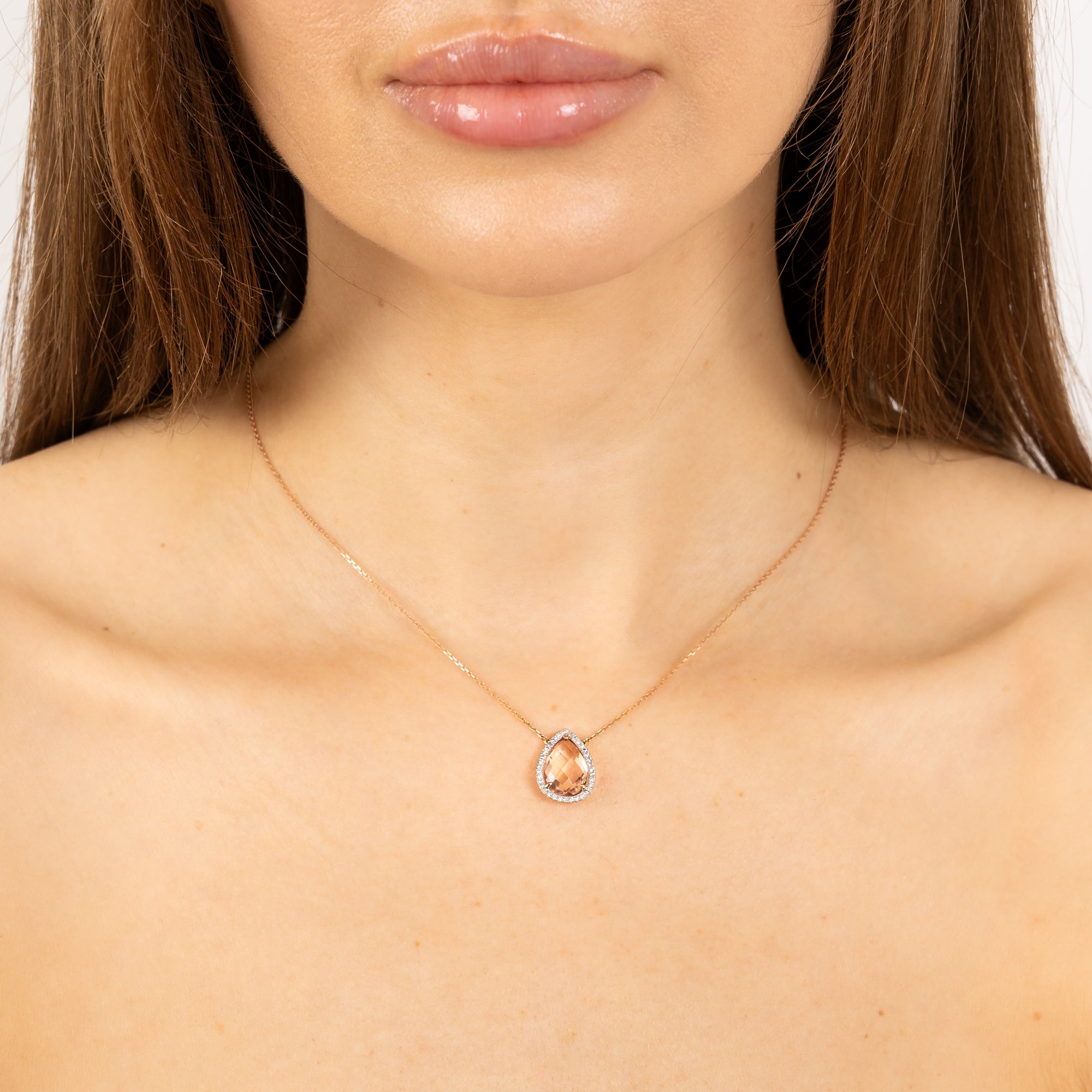 Collier Alma en or jaune & Topaze - Bleu