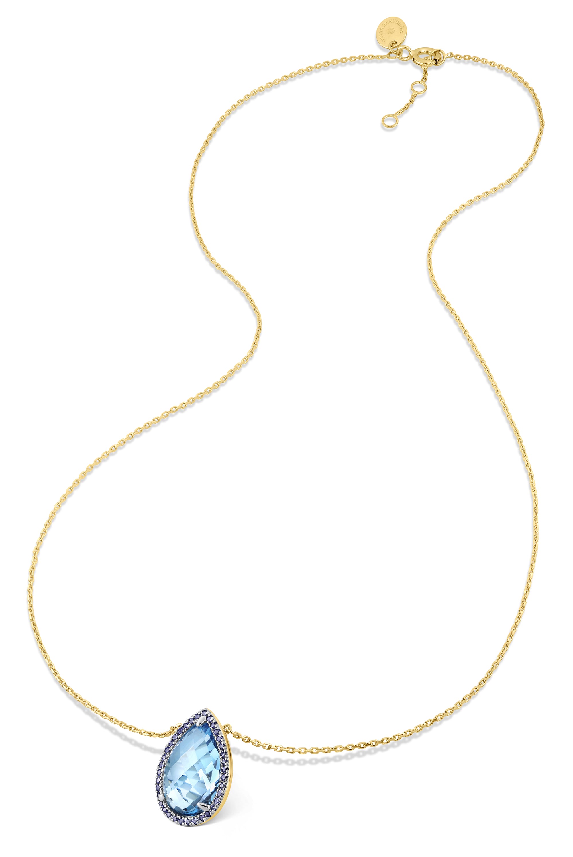 Collier Alma en or jaune & Topaze - Bleu