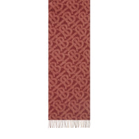 1 qty Écharpe réversible en cachemire check et Monogram - Burgundy