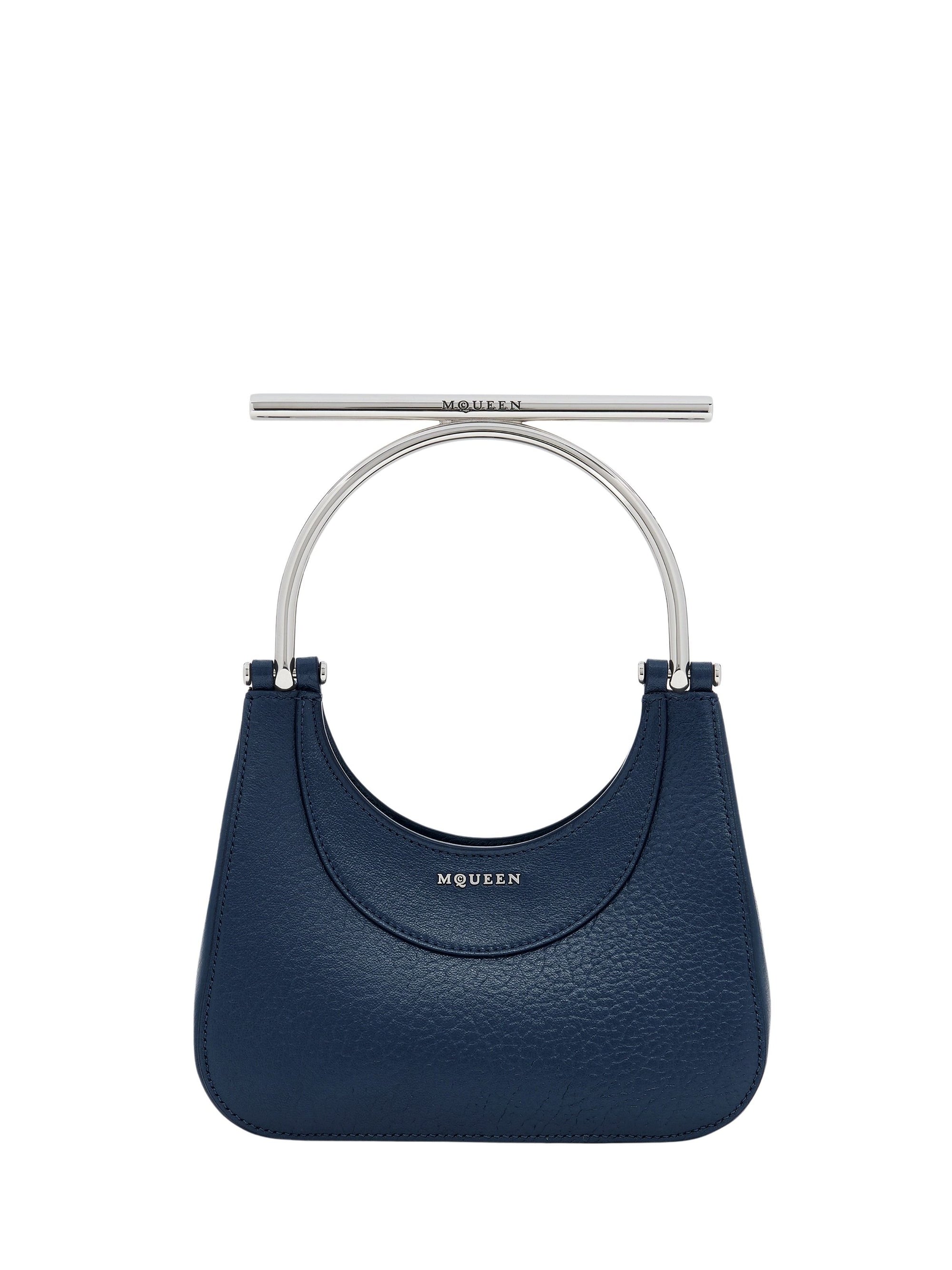 Mini sac T-Bar avec logo en cuir - Blue Silver