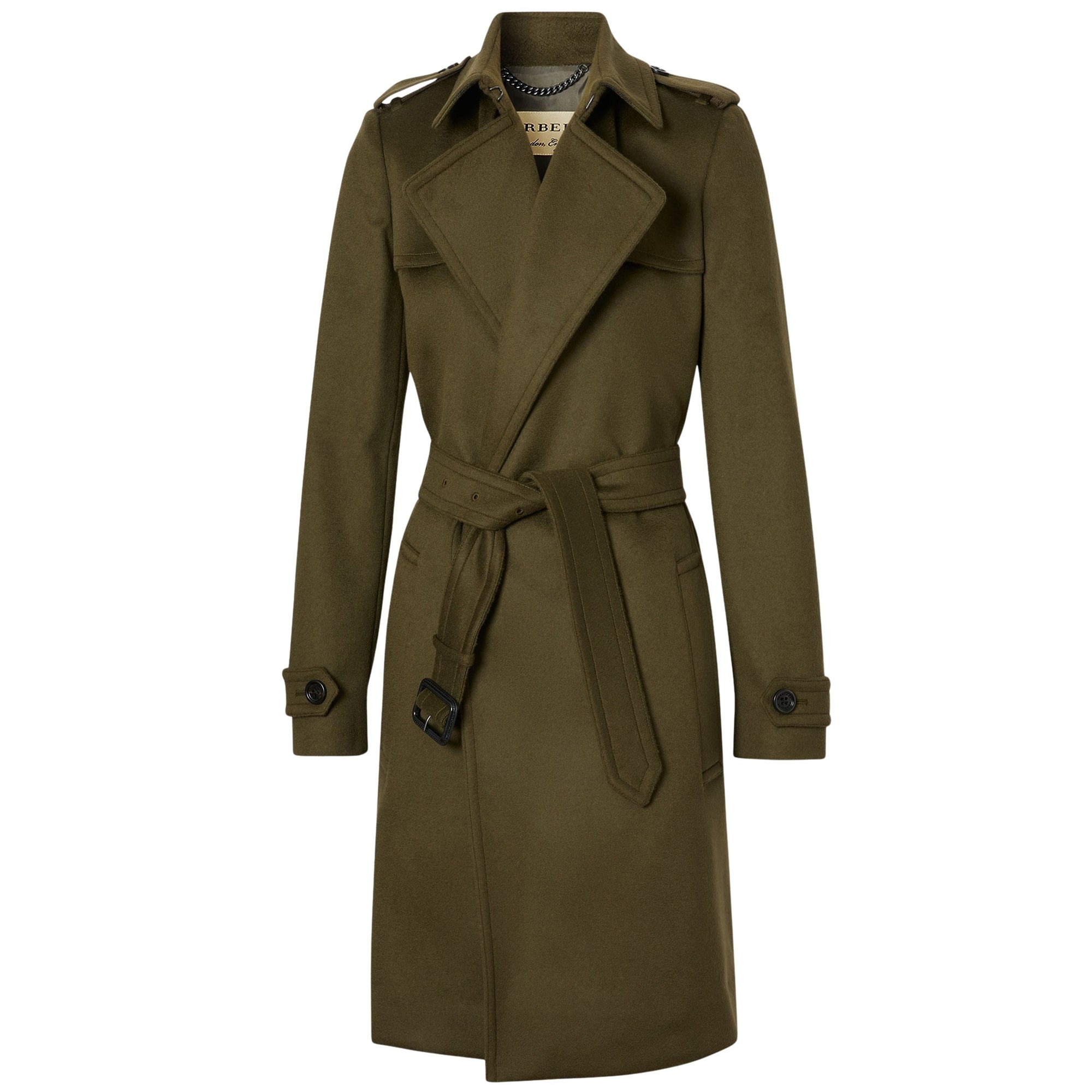 16 qty Manteau portefeuille en laine et cachemire - Dark Olive