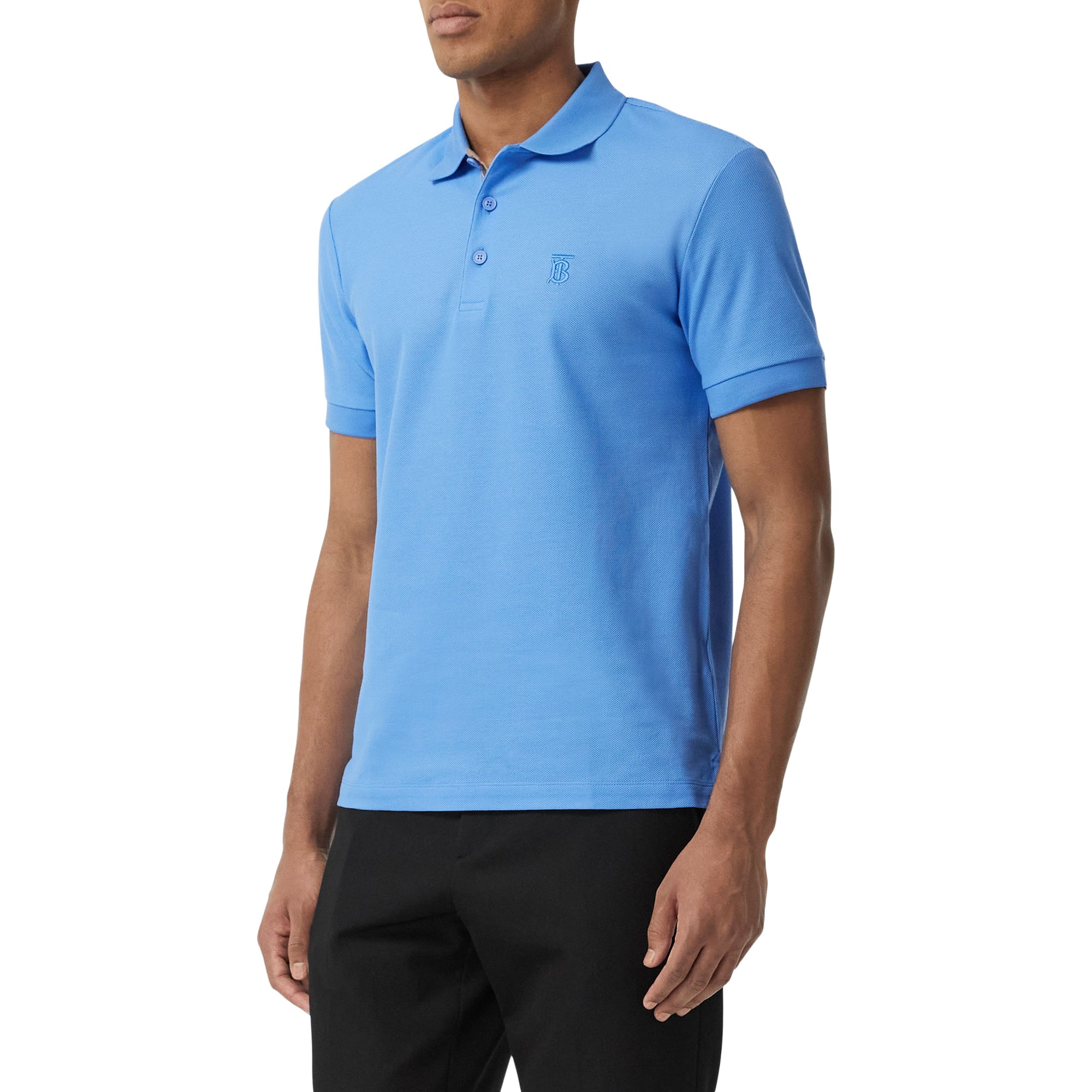 1 qty Polo à manches courtes et broderie - Vivid Cobalt