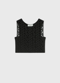 BLACK LUREX KNOT MOTIF CROP TOP