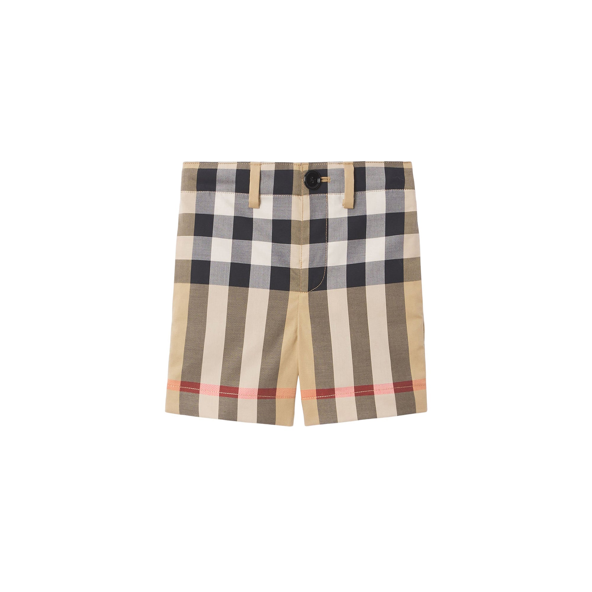 Fitted shorts in check stretch cotton - Beige by Archive