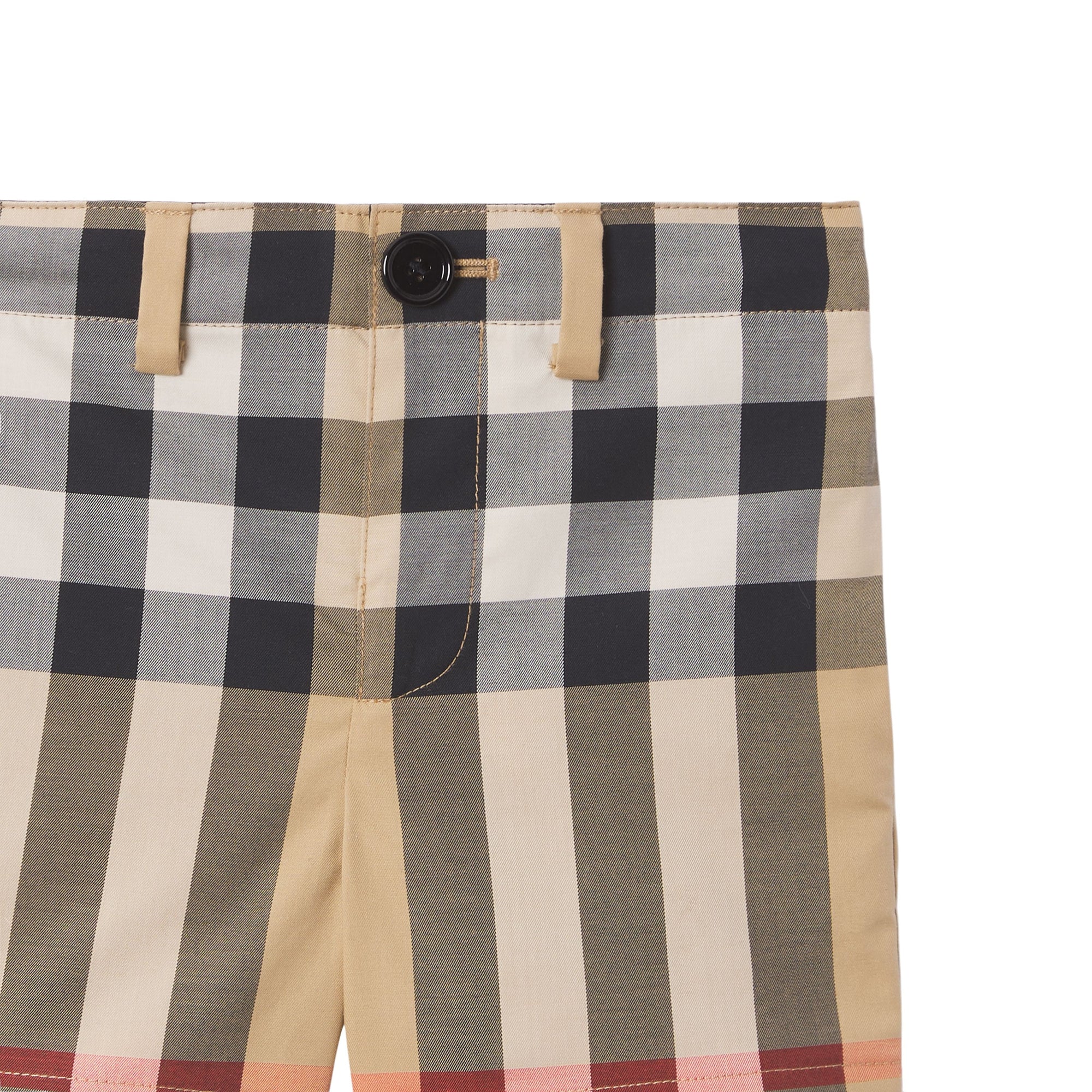 Fitted shorts in check stretch cotton - Beige by Archive