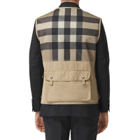 1 qty Veste sans manches technique et mesh check - Archive Beige Check