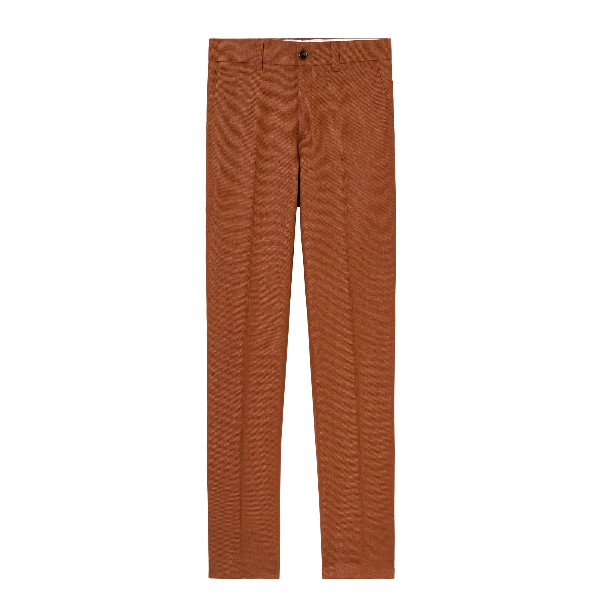 2 qty Pantalon de costume 7/8 en laine et ramie - Dark Birch Brown