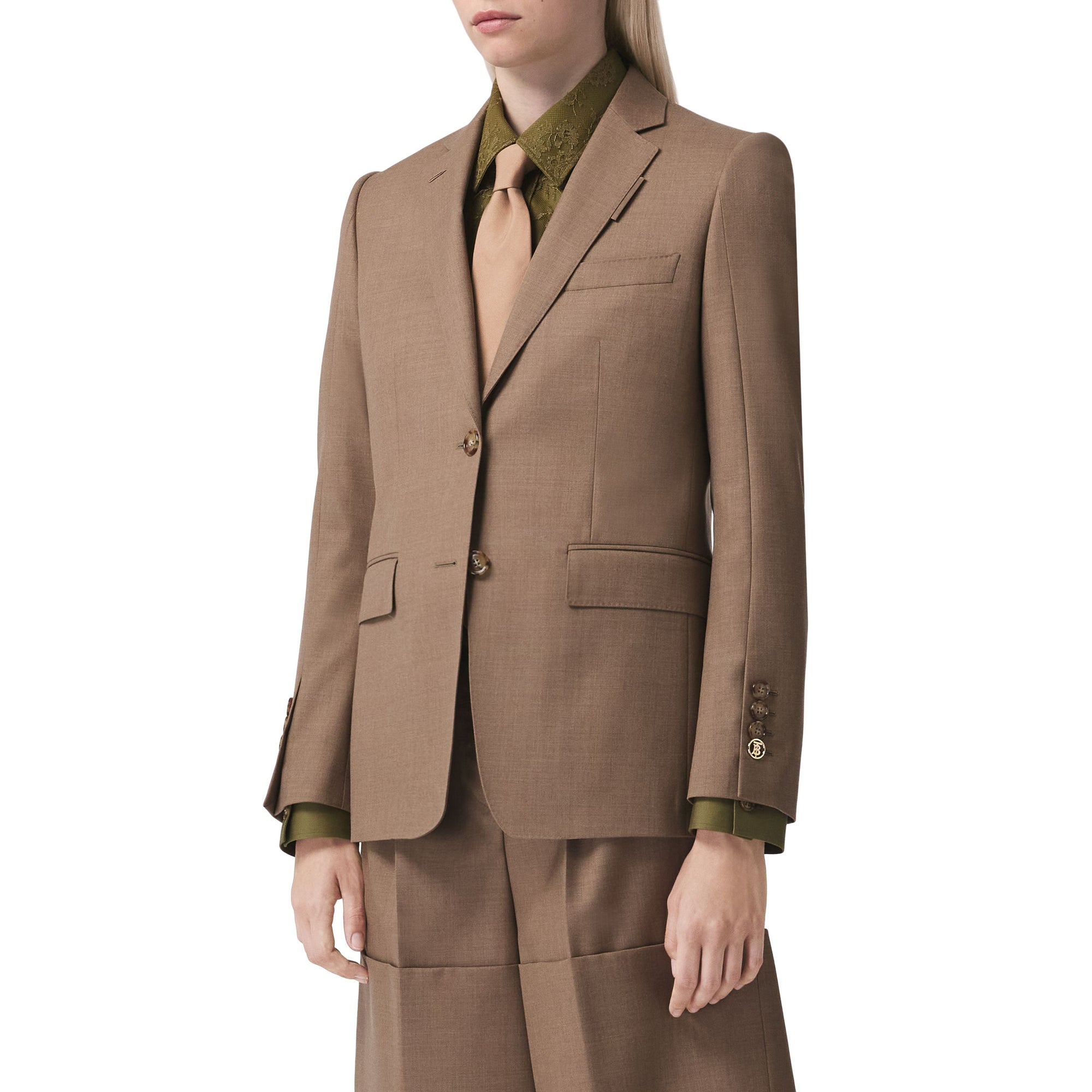 2 qty Veste tailleur en laine - Deep Taupe