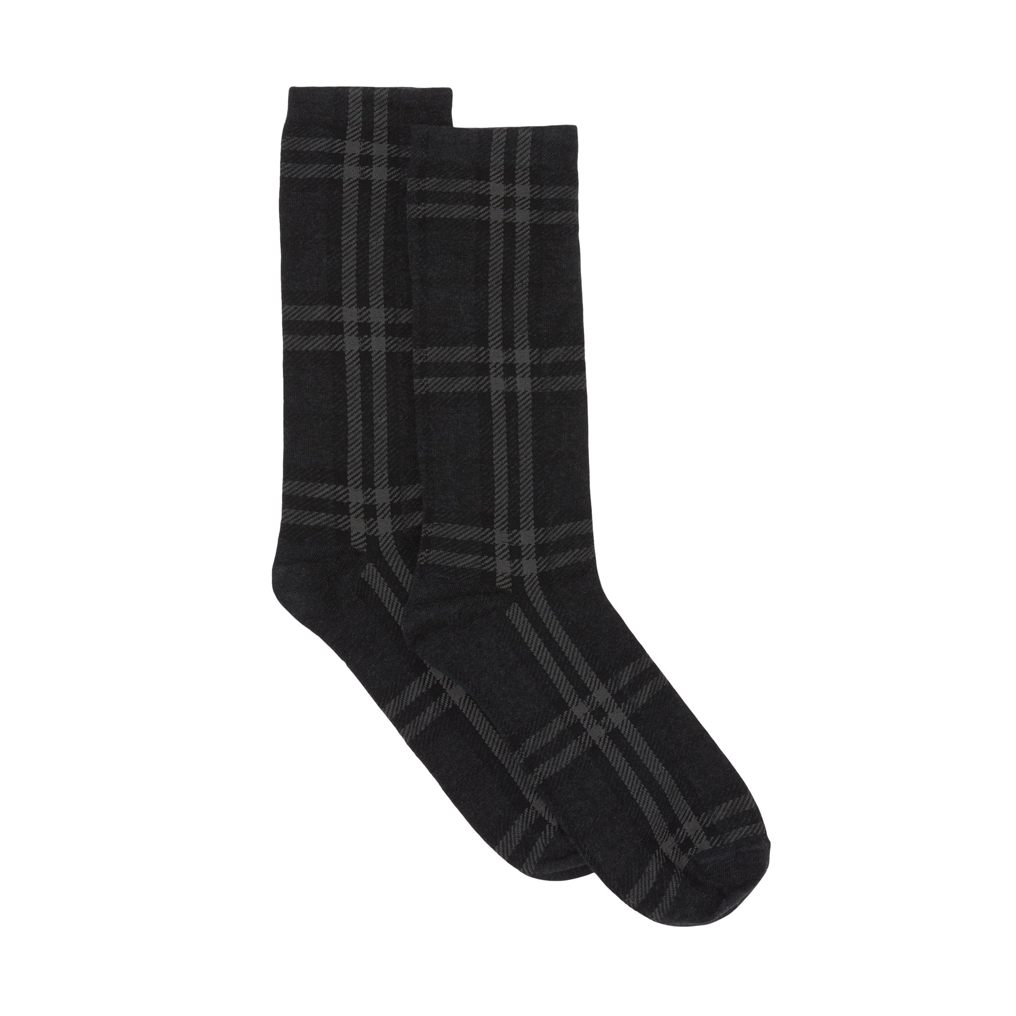 Chaussettes hautes à carreaux - Dark Charcoal