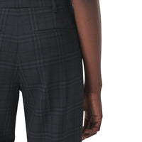 1 qty Pantalon tailleur en laine à motif check - Dark Charcoal Check