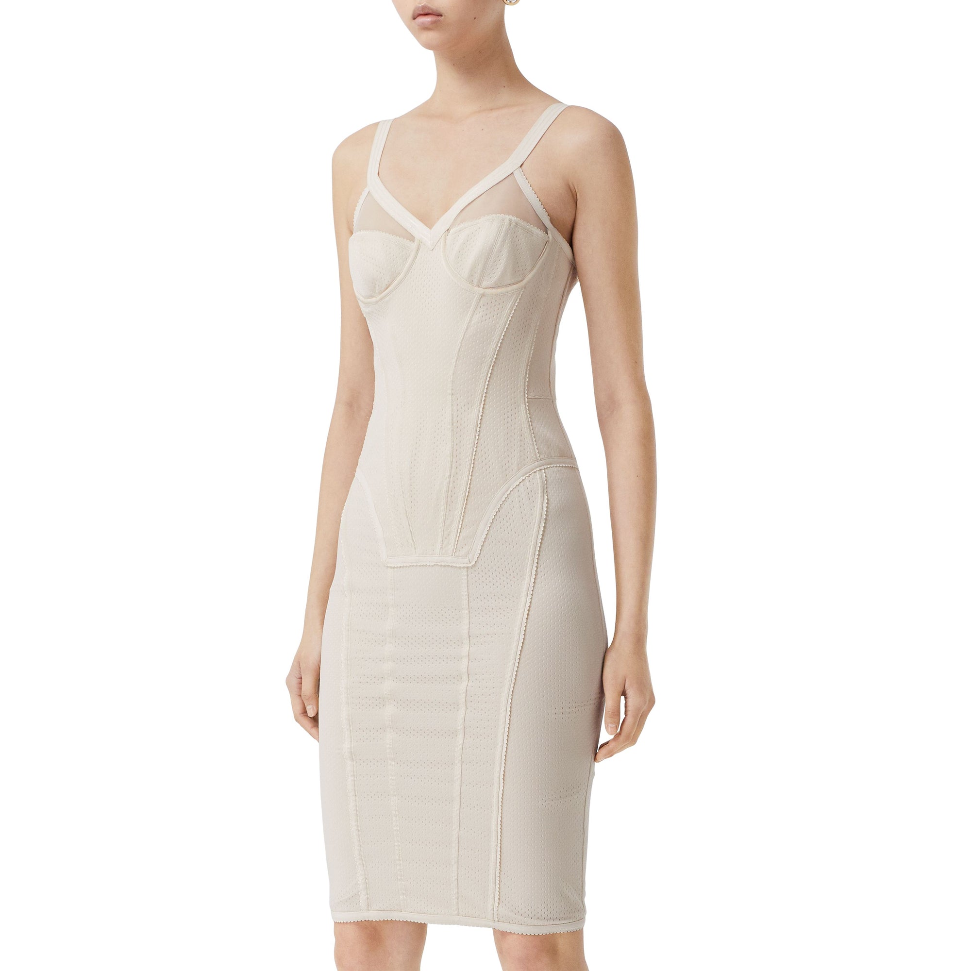 Fitted corset dress - Pale Biscuit