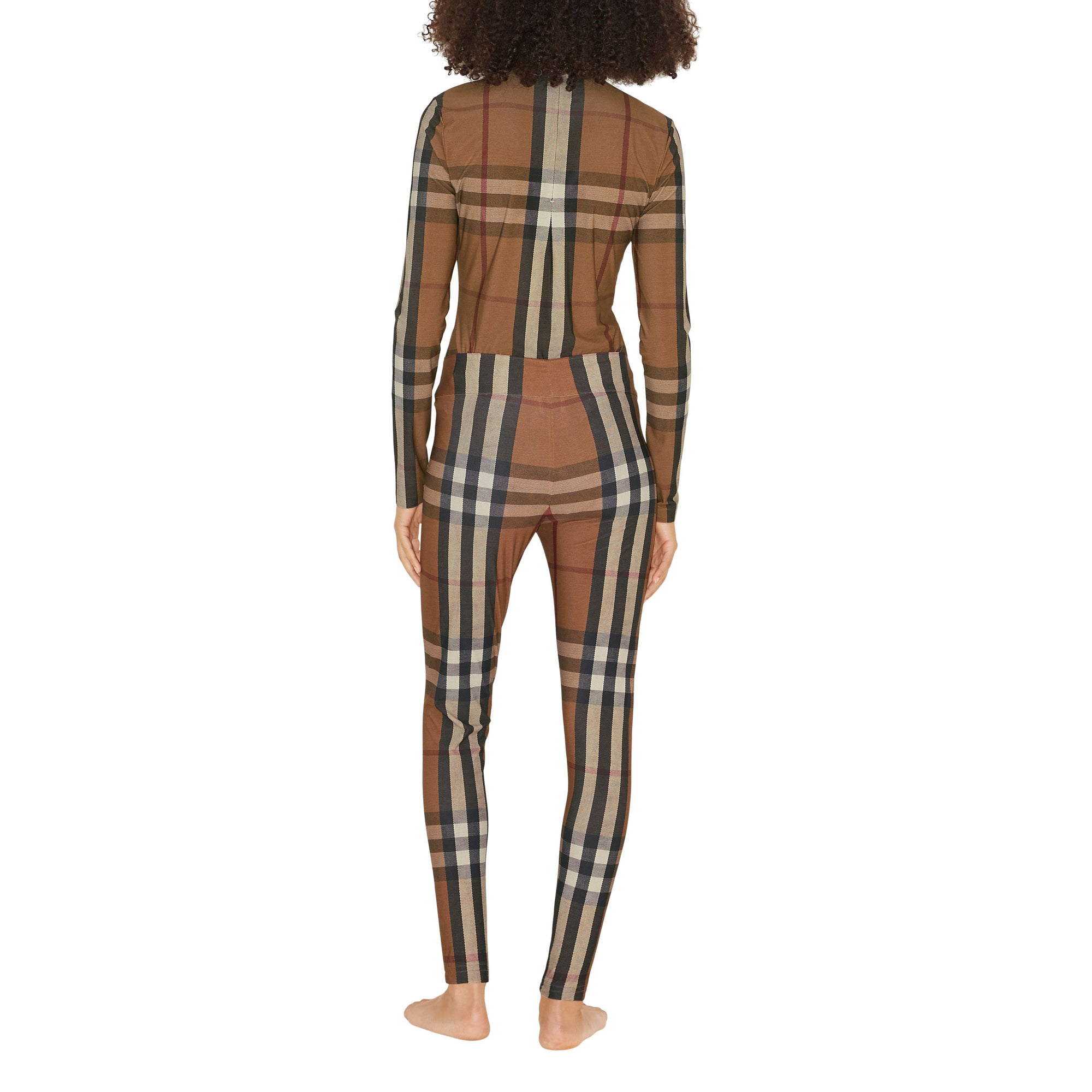 2 qty Legging stretch à motif check - Birch Brown Check