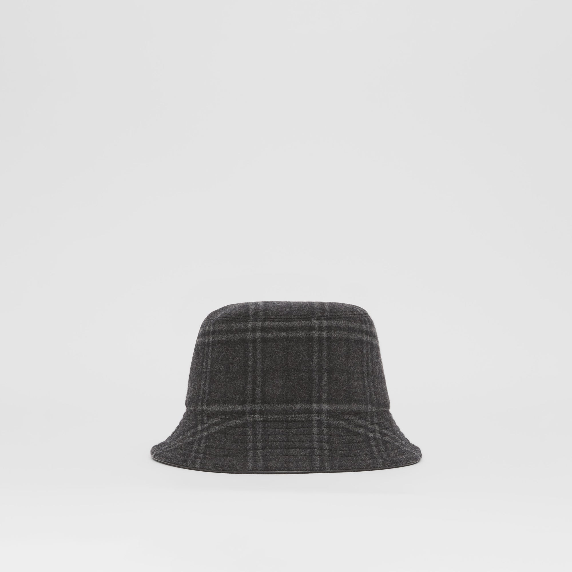 2 qty Bob en laine et cachemire à motif check - Charcoal Grey