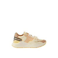 2 qty Sneakers en cuir et coton check - Vanilla & Check