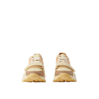 2 qty Sneakers en cuir et coton check - Vanilla & Check